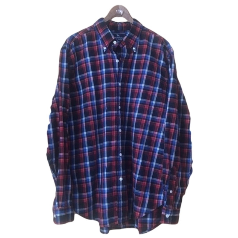 AMERICAN LIVING men’s size XL plaid button front shirt